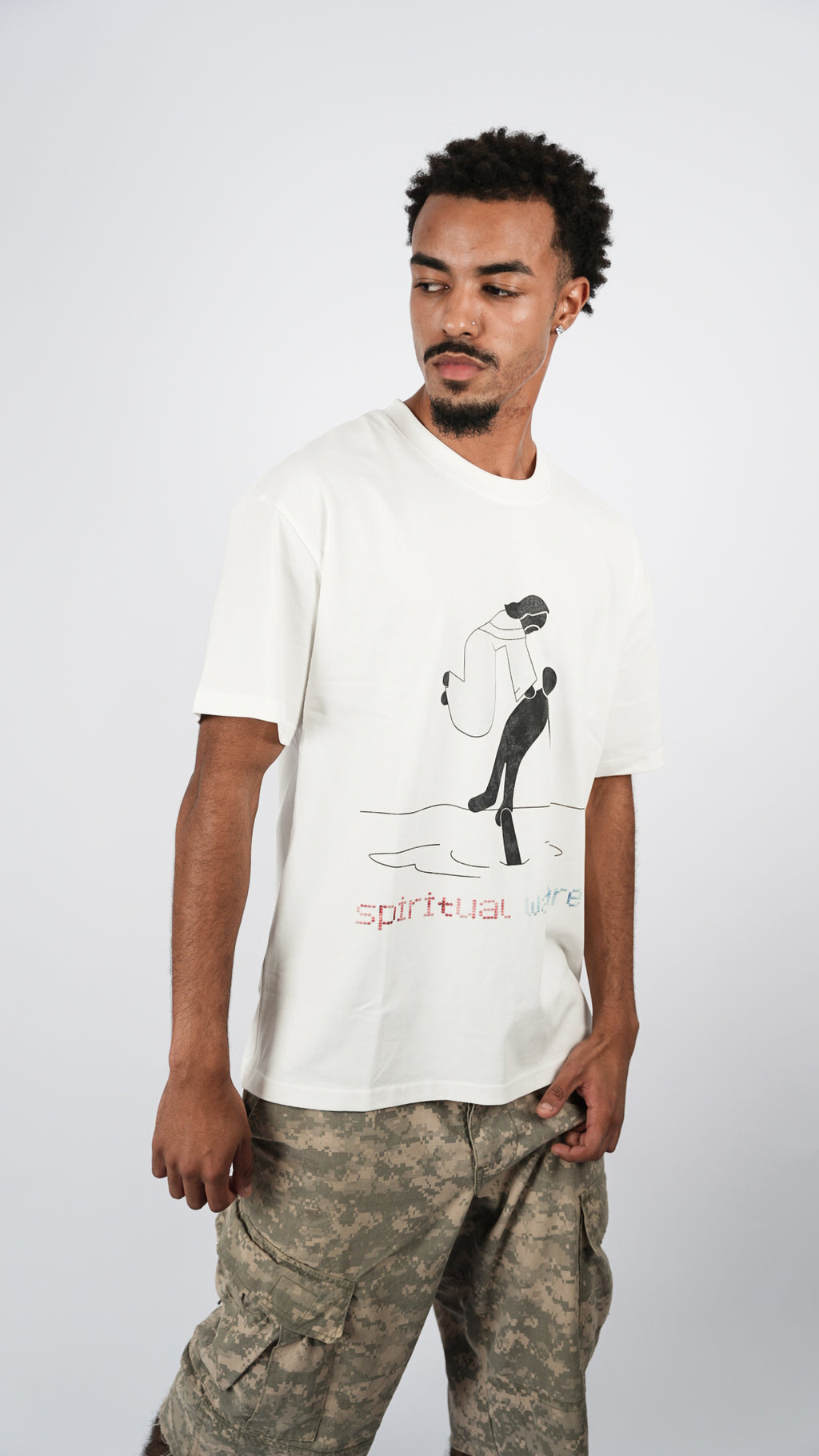 "SPIRITUAL WARFARE" Tee White